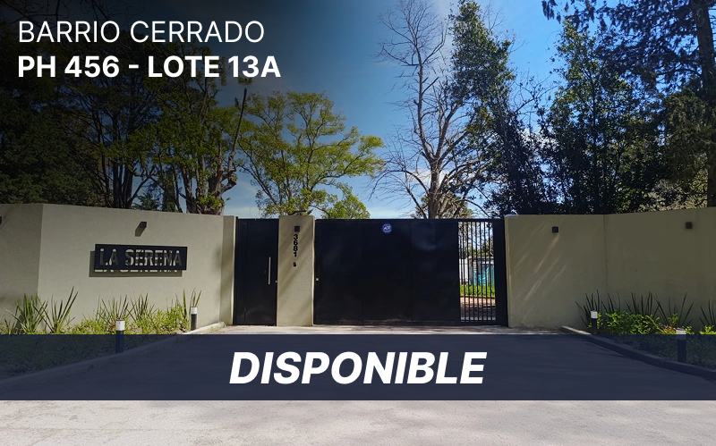 Imagen de la entrada de barrio cerrado en PH 456