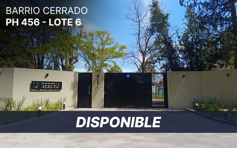 Imagen de la entrada de barrio cerrado en PH 456 lote 6
